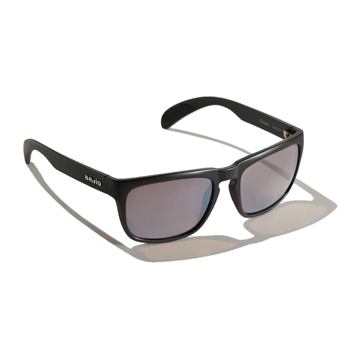 Bajio Swash Sunglasses Polarized in Black Matte with Silver Glass